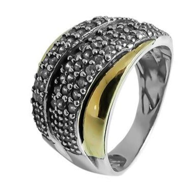 Anillo Oro y Plata 5 hileras de piedras colombiano - Metalli - 7 - Perfumisimo